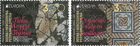 Serbisk Rep - EUROPA 2025 Arkæologiske opdagelser - Postfrisk sæt 2v