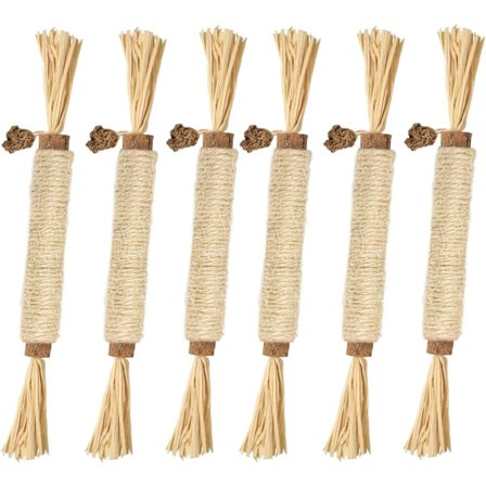 Katteleker for Innekatter - Sølvranke Katte Tyggleke, 6 stk Kattemynte Leke for Tannpleie-FS-