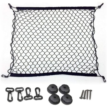 Lastenett med kroker, strekkbar nylon oppbevaringsnett, kraftig universell bakre nettarrangør for lastebilplan eller bagasje