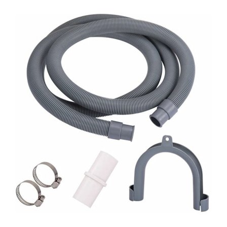 Vaskemaskine afløbsslange, Universal afløbsslange, 1M forlængerslange til opvaskemaskine, Vandslange, med beslag og slangeklemmer