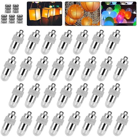 30 kpl Mini Vedenpitävä Led Paperi Lyhty Valot Paperi Lyhdyt, Lämmin valkoinen, Hääsisustus, Joulujuhla