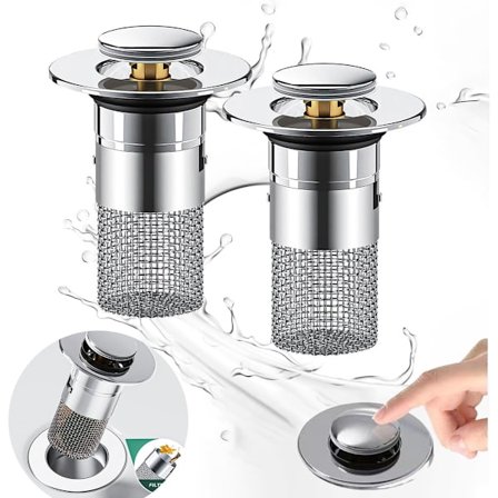 Pop-up diskhoavlopp - 304 rostfritt stål - 2 st