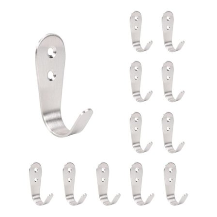 12 kpl Takkikoukut Kaapupyyheripustin J-muotoiset koukut