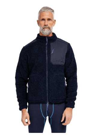 Dovre Teddy Fleece Polyester Beige Jackor Herr Blå S