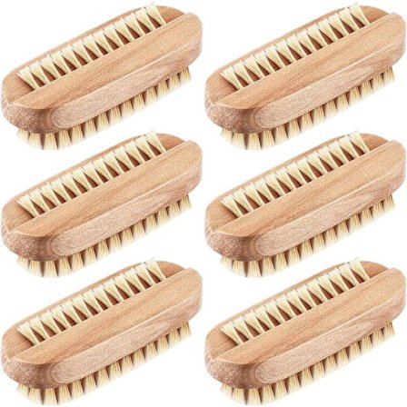 Nagelborstar i trä, nagelrengöringsborstar, dubbelsidig skrubbträ