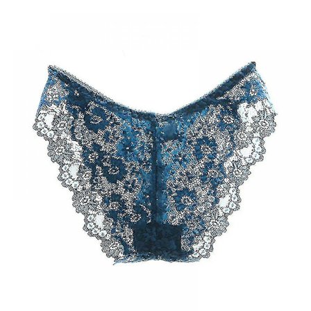 Womens Sexy Underwear Lace Panties High Waisted Plus Size Ladies Brief For Women-blue-xxl