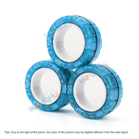 3 stk. fingertupp magnetiske ringer fargerike stressreduserende fidget leker sett for voksne magnet spinner anti-stress lindre angst leker for gutter