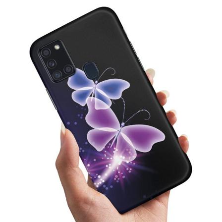 Samsung Galaxy A21s - Skal / Mobilskal Lila Fjärilar