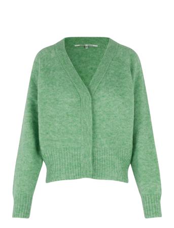 Brook Knit Boxy Cardigan Strikkegenser Cardigan Grønn Second Female