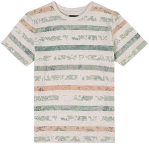 Kids - IKKS Green Striped Graphic Print T-Shirt 10 years - Tops - 10 years - Grey