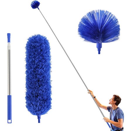 Teleskopisk dammvippa med teleskophandtag - 2-delat rengöringsset - Upp till 250 cm - Utdragbar dammvippa ...