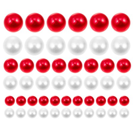 500 stk DIY flytende vasedekorasjon perle flytende perle blomsteroppsatsdekorasjon (1.40X1.40X1.40CM, hvit og rød)