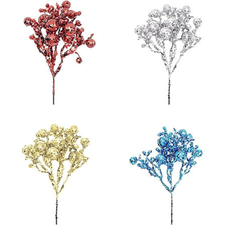 Konstgjorda röda bärstjälkar för julgransdekoration Hantverk Bröllop Holiday Vinter Decor Heminredning