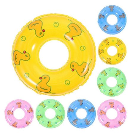 8 st Mini Badring Uppblåsbara Poolleksaker för Barn Blandade Färger PVC[D]