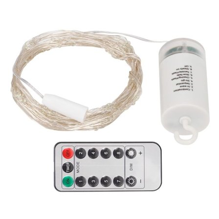 2m 200 LED lyskæde med 8 tilstande fjernbetjening
