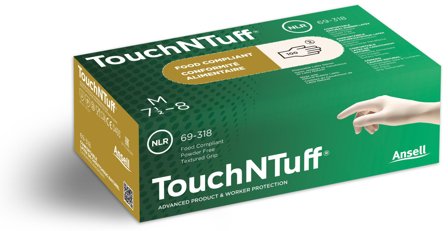 Ansell 69-318 Engangshandske Latex, upulveriseret, pakke med 100 stk 9,5-10, Tøj