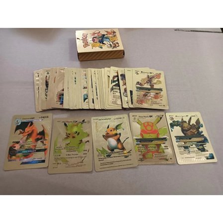 55 kort guld [7 Vstar + 29 Vmax + 16 V + 2 GX + 1 fas] Samlarkort glänsande kort Barnpresent till barn Guld Guld Guld Guld