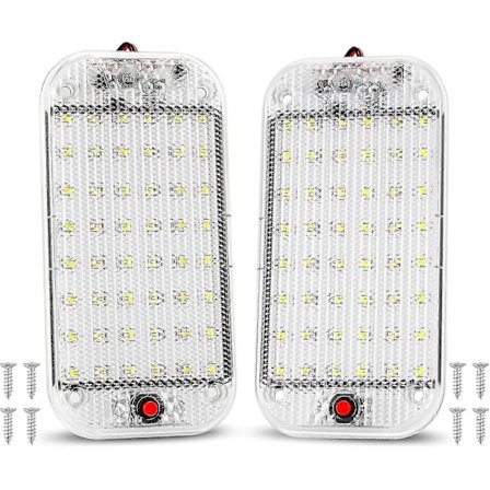 12V LED Innvendige Lys 48 LED Bil Lys Lampe Med På/Av Bryter For Varebil Camping Båt 2 Stykker