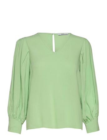 Onlnova Life 4/5 V-Neck Top Solid Wvn Green ONLY