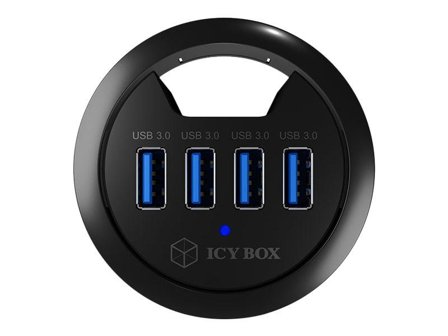 ICY BOX ICY BOX IB-HUB1403 - Hub - 4 x SuperSpeed USB 3.0 - kan monteres i flukt