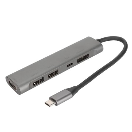 USB C Hub USB C til DisplayPort Adapter Type C til DisplayPort USB2.0 PD Hub 5 i 1 USB C Hub Dokkingsstasjon
