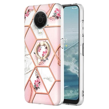Marmormotiv Nokia G10 / Nokia G20 skal - Rosa Blommor