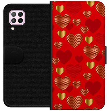 Kompatibelt Lommeboketui til Huawei Huawei P40 lite GoldenHearts