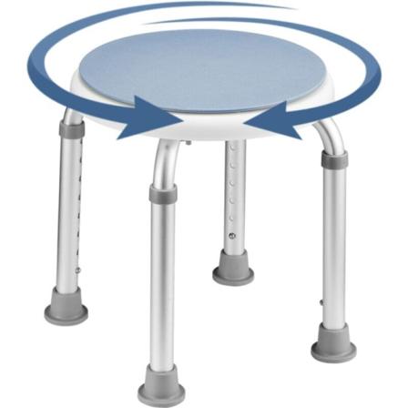 Brusebadstol, letvægts badekarstol, 360° drejelig badekarstol, 7 niveauer højdejusterbar, skridsikre fødder, skridsikker, sikker og stabil, til 