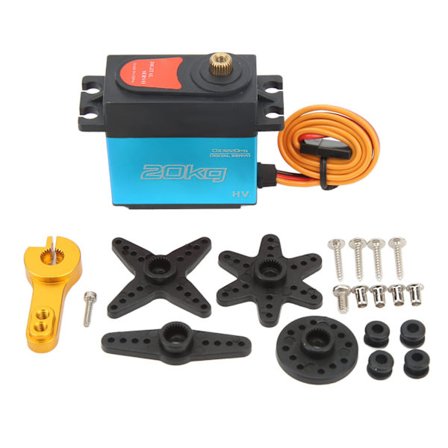 20KG RC Digital Servo Høy Hastighet 180 Graders Rotasjon Metallgir for RC Bil Robot Skip Manipulator Blå