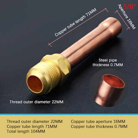 45 graders SAE fakkelkobling med kobberrør, messingrør for A