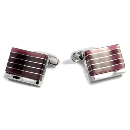 Stylowe faliste spinki do mankietów w kolorze fioletu dla mężczyzn