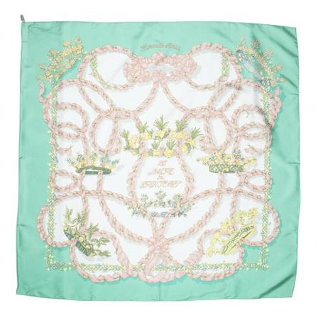 Hermès Vintage, Pre-owned Scarf Groen, Dames, Maat:ONE Size