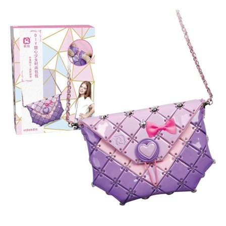 Lav din egen mode taske til piger i alderen 6-10 år, DIY sæt til piger. DIY taske til piger, sjov kunst & håndværk aktivitet for piger