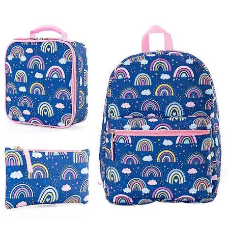 3-delad Barnskolväska Multifunktionell Stor Kapacitet Grundskoleelev Skolväska Oxford Tygtryck Ryggsäck