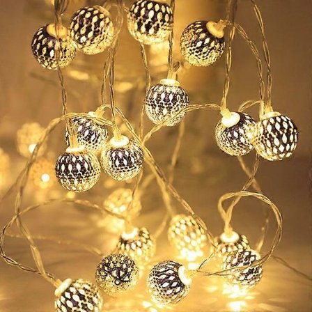 Marockansk lampa, juldekoration, ljusslinga för inomhusbruk, 3 meter