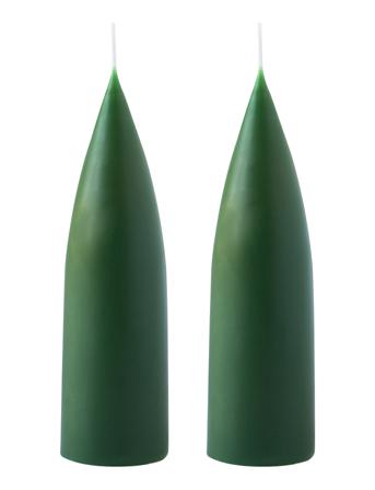 Hand Dipped C -Shaped Candles, 2 Pack Home Decoration Candles Block Candles Grøn Kunstindustrien