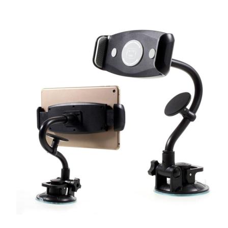 Universaali Kääntyvä Joutsenkaula Autoteline (7-15") Tableteille - Musta Black