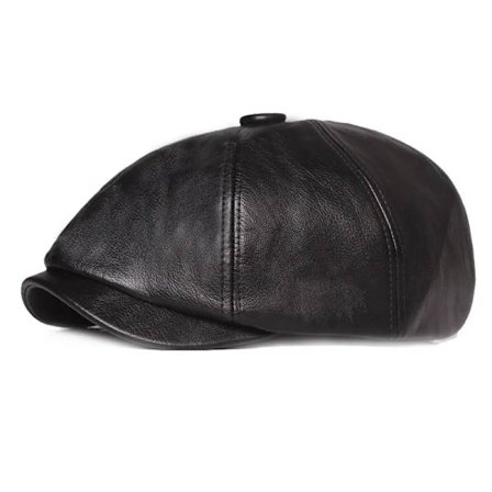Autumn and Winter Leather Solid Newsboy Caps Flat Peaked Cap Men and Women Painter Beret Hats 129