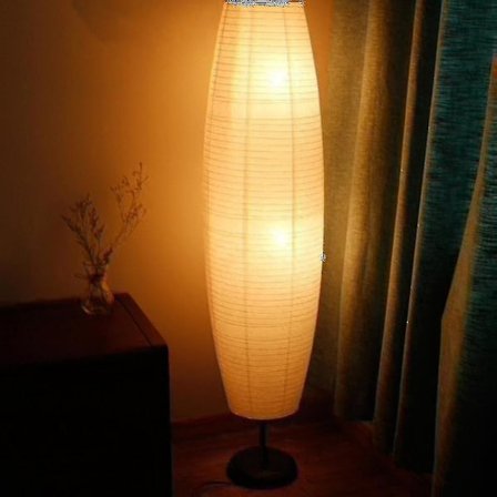 Golvlampa i rispapper Kreativ Hög Lampa Belysning Vardagsrum Lampskärm Endast