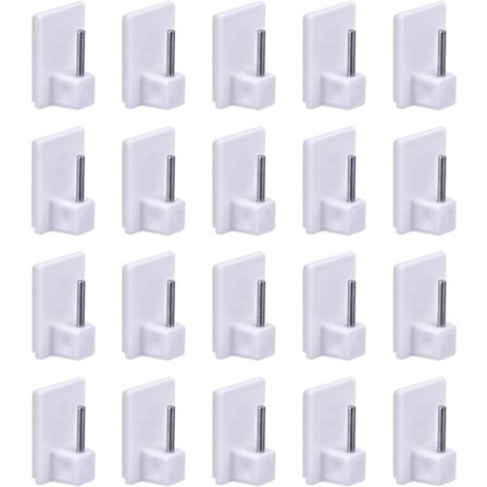 Självhäftande krokar för gardinstänger, 20-pack, vita