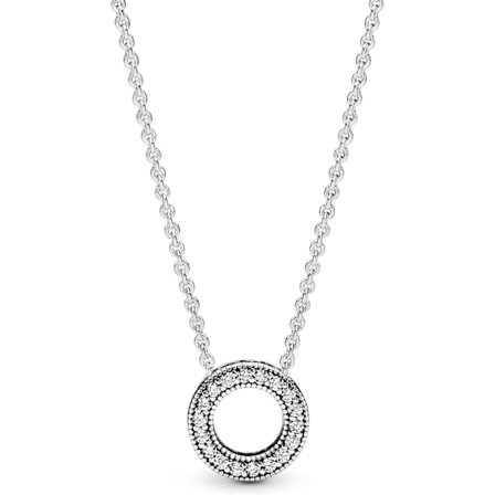 Smycken Hjärta Cubic Zirconia Halsband Sterling Silver, 45 cm