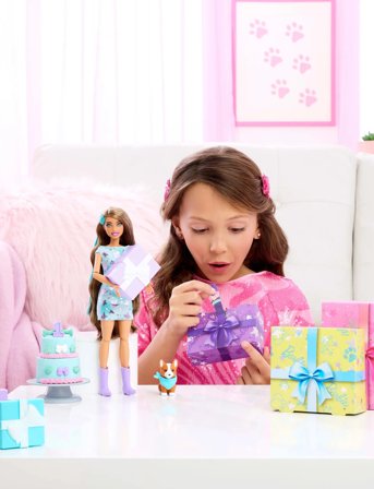 Barbie Party Unboxed Pet Birthday Series Doll & Accessories, Party Stars Set With 10 Surprises - Multi/patterned - ONE SIZE