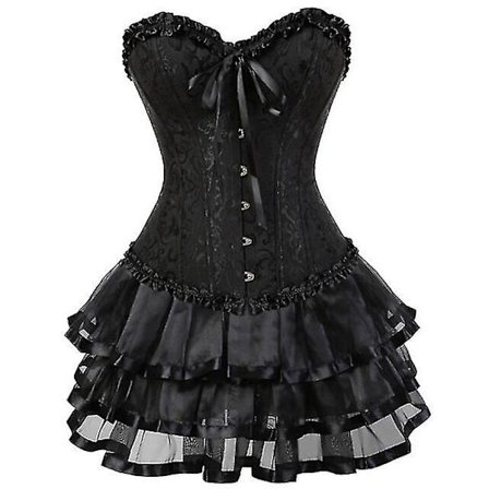 exiga Korsetter Kjoler Til Kvinder Plus ize Kostume Overbust Burlesque Korset Og Mini Kjol et Tutu Corselet -a