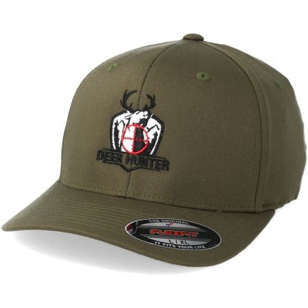 Hunter - Grön flexfit Keps - Deer Hunter Olive Flexfit @ Hatstore