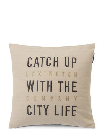 Herringb Organic Cotton Flannel Pillow Cover Home Textiles Cushions & Blankets Cushion Covers Beige Lexington Home