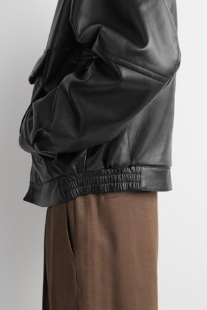 COS Men's Leather Blouson Jacket in Black