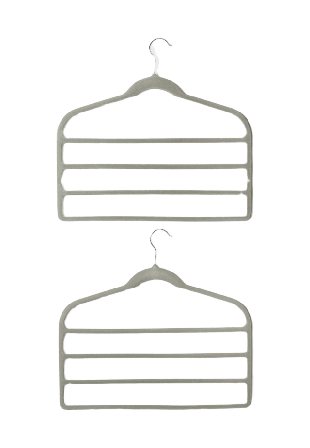 Åhléns Home Flockad byxgalge, 2-pack Galgar & hängare Grå ONESIZE