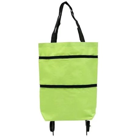 Shoppingvagn, Shoppinglåda med hjul, Hopfällbar shoppingvagn, 2-i-1 Lättviktig hopfällbar shoppingvagn, Återanvändbar shoppingväska, Grön