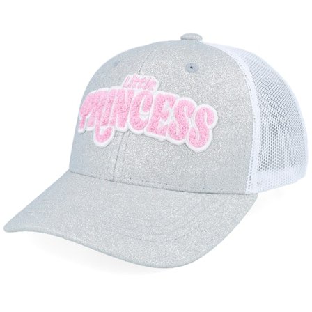 Kinder Kiddo Cap - Grau trucker Cap - Kinder Little Princess Chenille Silver Glitter/White Trucker @ Hatstore