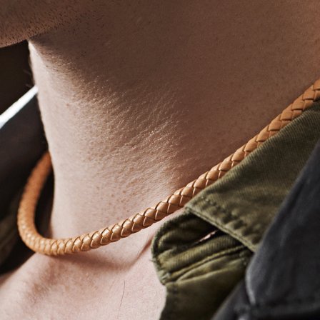 Tenvis | 5 mm Sand Leather Necklace for Men - Leather necklaces